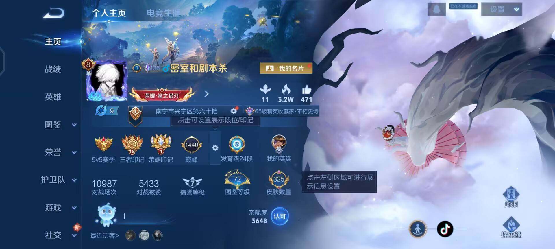 WZQM3430458王者荣耀账号详情图3 WZQM3430458王者荣耀账号详情图3