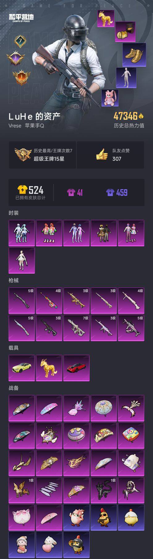 HPQM3422001和平精英账号详情图3 HPQM3422001和平精英账号详情图3