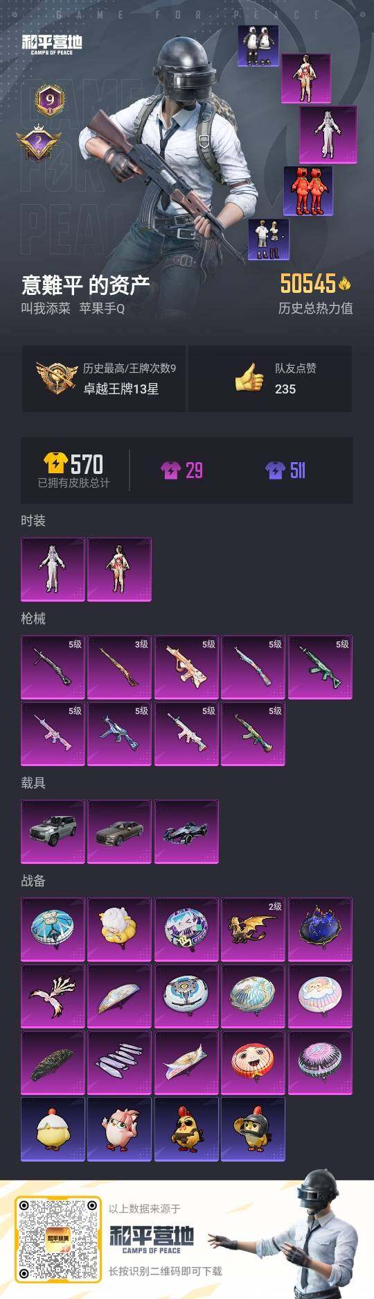 HPLX3432554和平精英账号详情图2