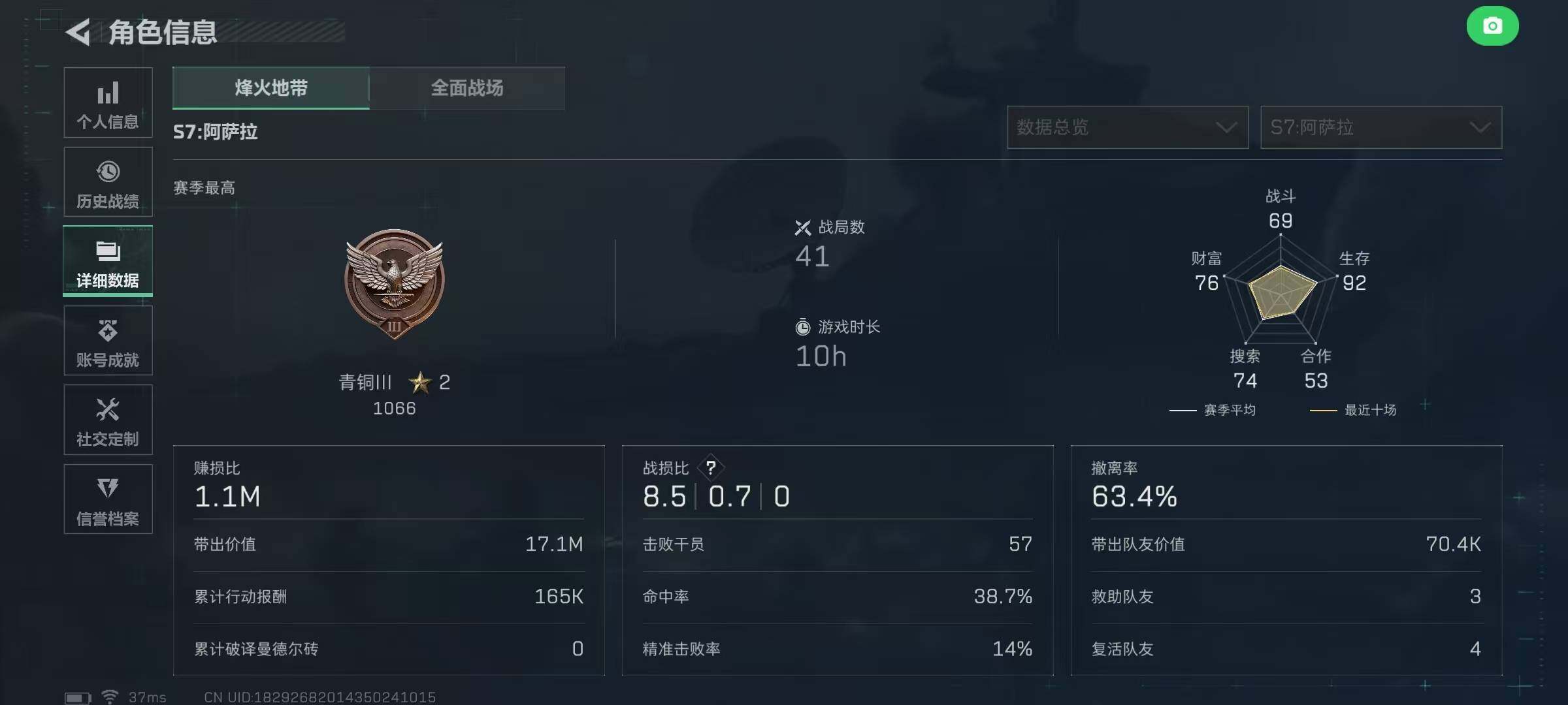 SJZQM390857三角洲行动账号详情图8