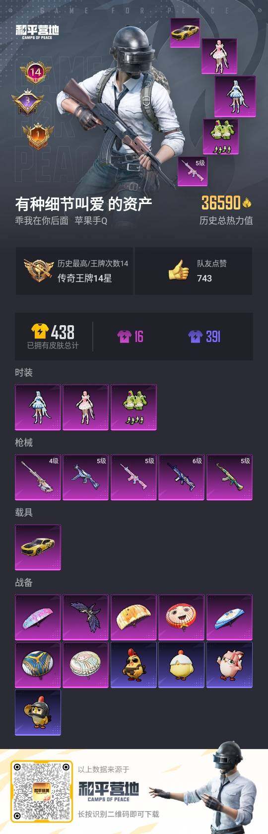 HPLE3436026和平精英账号详情图3