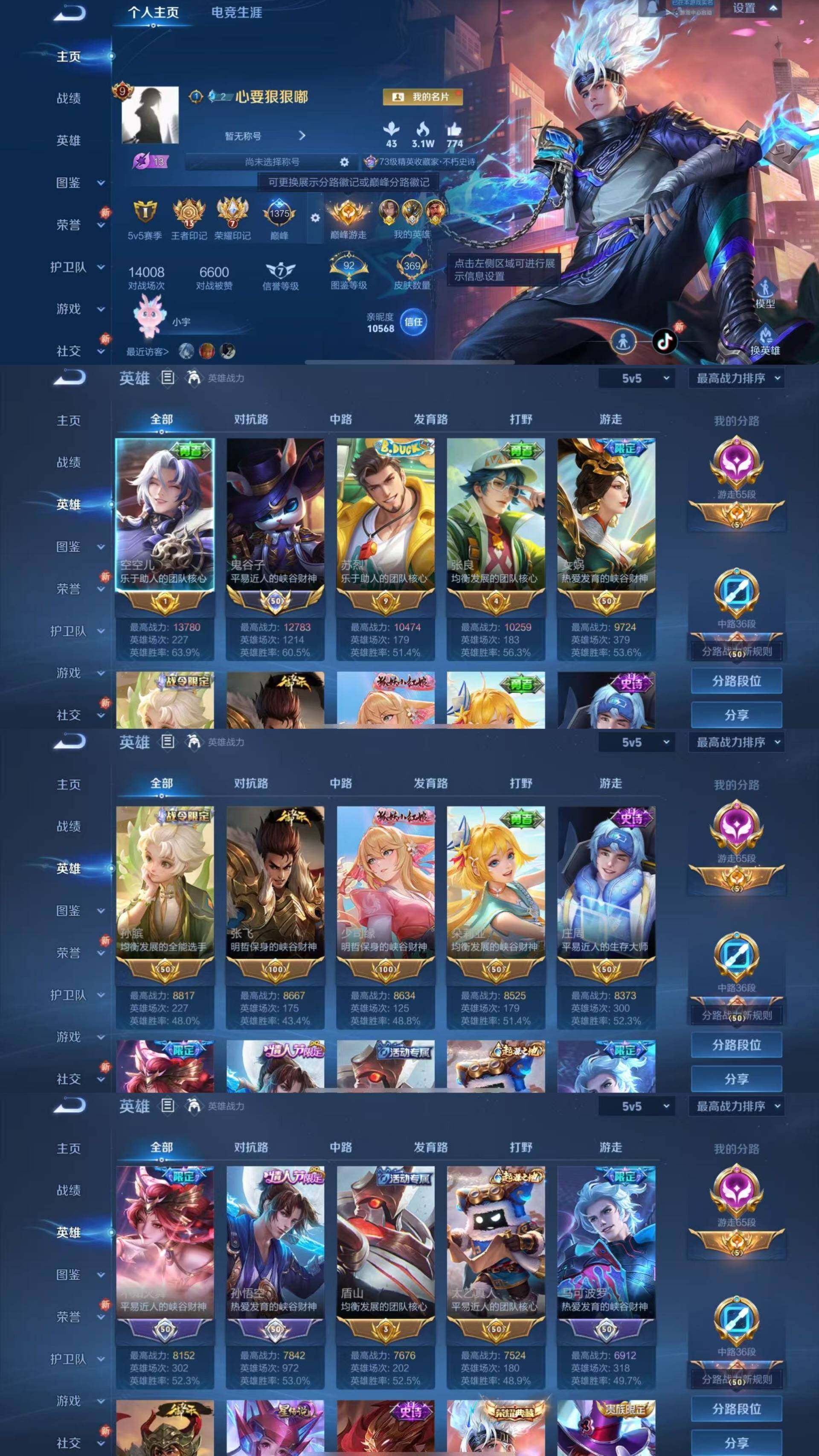 WZQM3435976王者荣耀账号详情图4