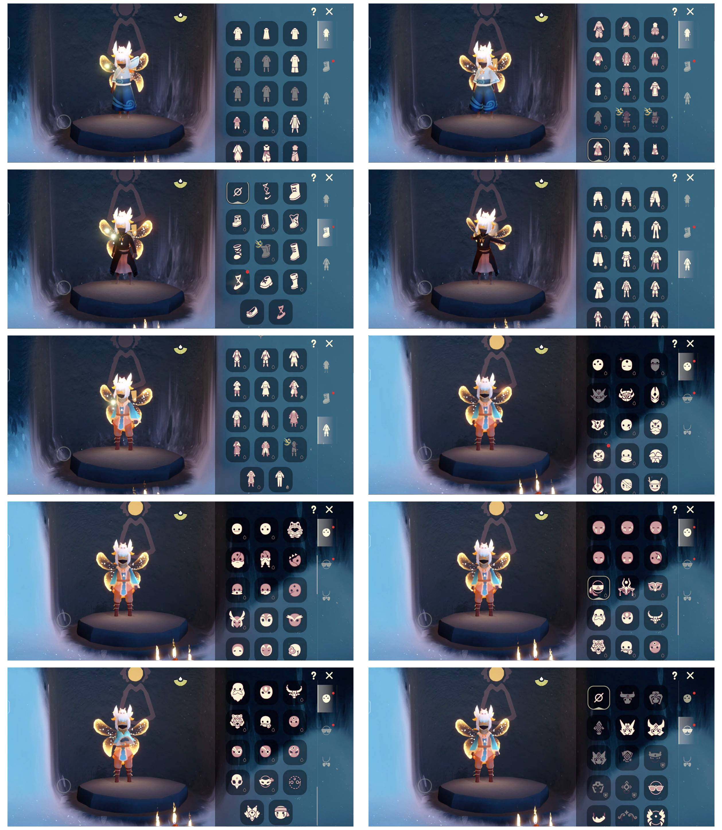 光遇账号安卓官服10季12翼白枭透明蝶翼蝙蝠套装锦鲤套玫瑰花装暖冬瑞雪绊爱巫师帽圣诞鹿角围巾（小王子）详情看图，价格可刀
资源：蜡烛 1971   爱心 110   红烛 84  翼12
已毕业地图：霞谷 
毕业季