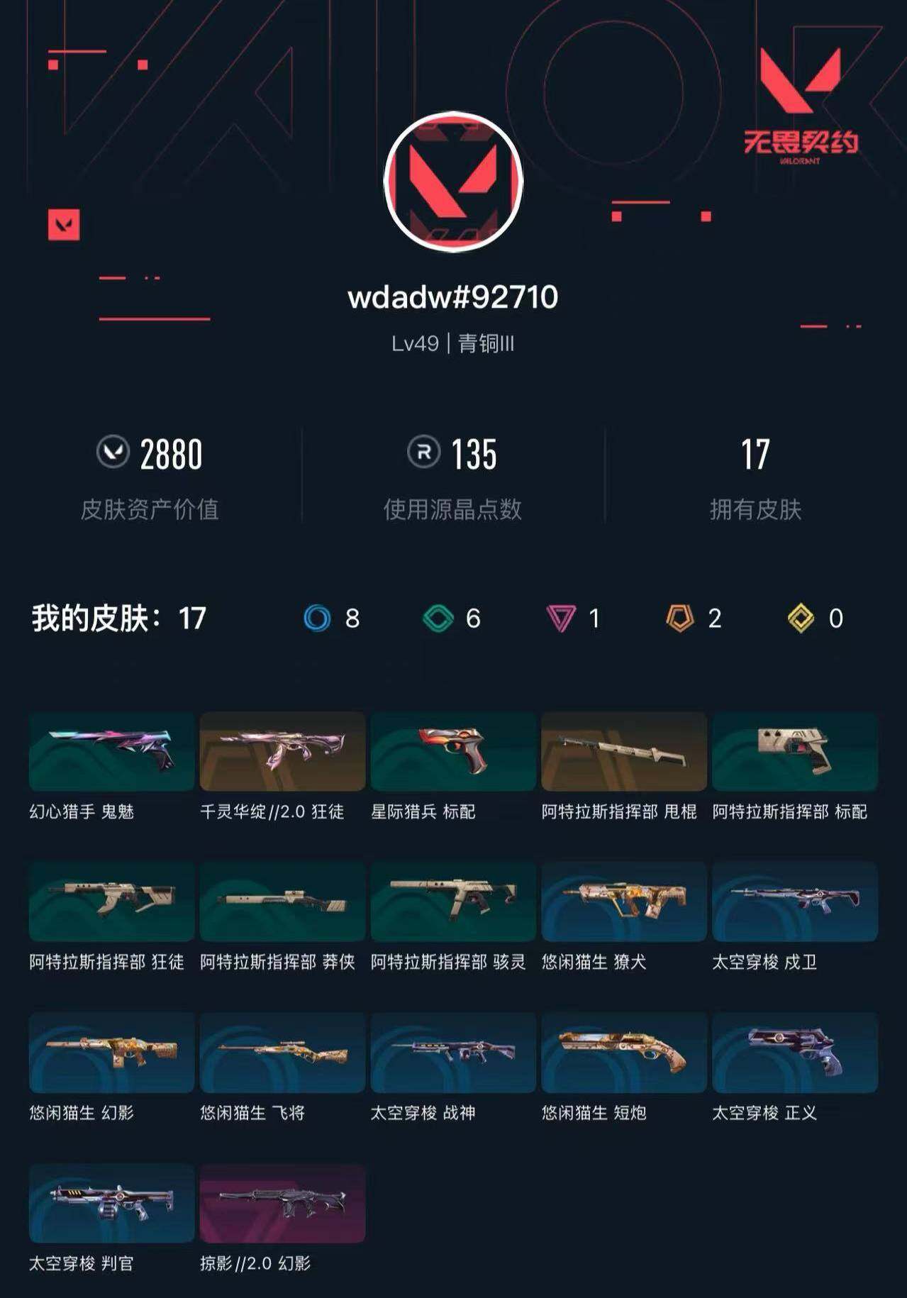 WWQXL330059无畏契约账号详情图3