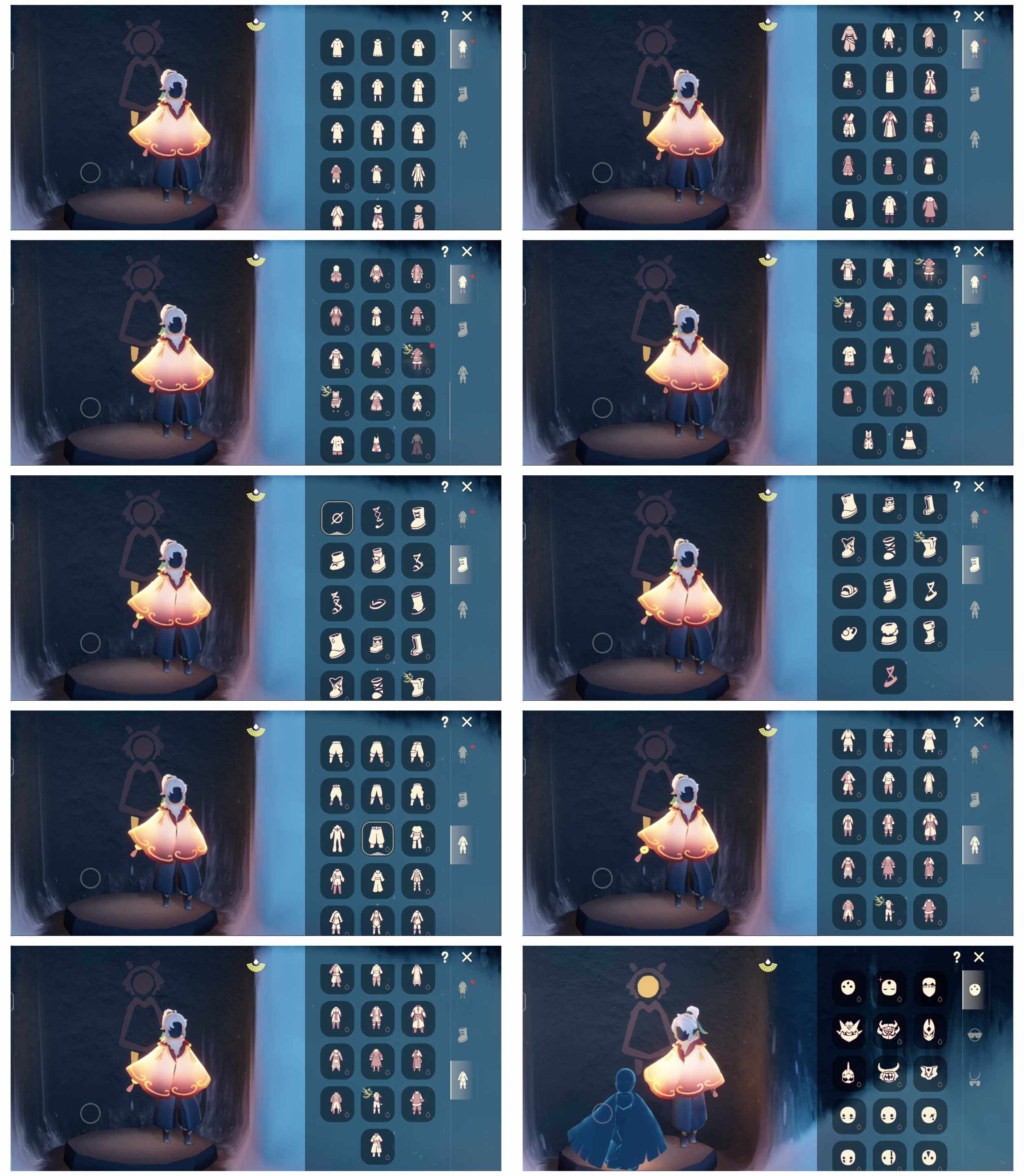 光遇账号安卓官服20季12翼妮妮长裙蝙蝠斗巫师帽九色鹿角巫术犄角兔年套装白雪斗篷线框斗篷海龟斗篷
资源：蜡烛2250    爱心193    红烛13   翼12
已毕业地图：全图毕业
毕业季节： 集结季  小王子