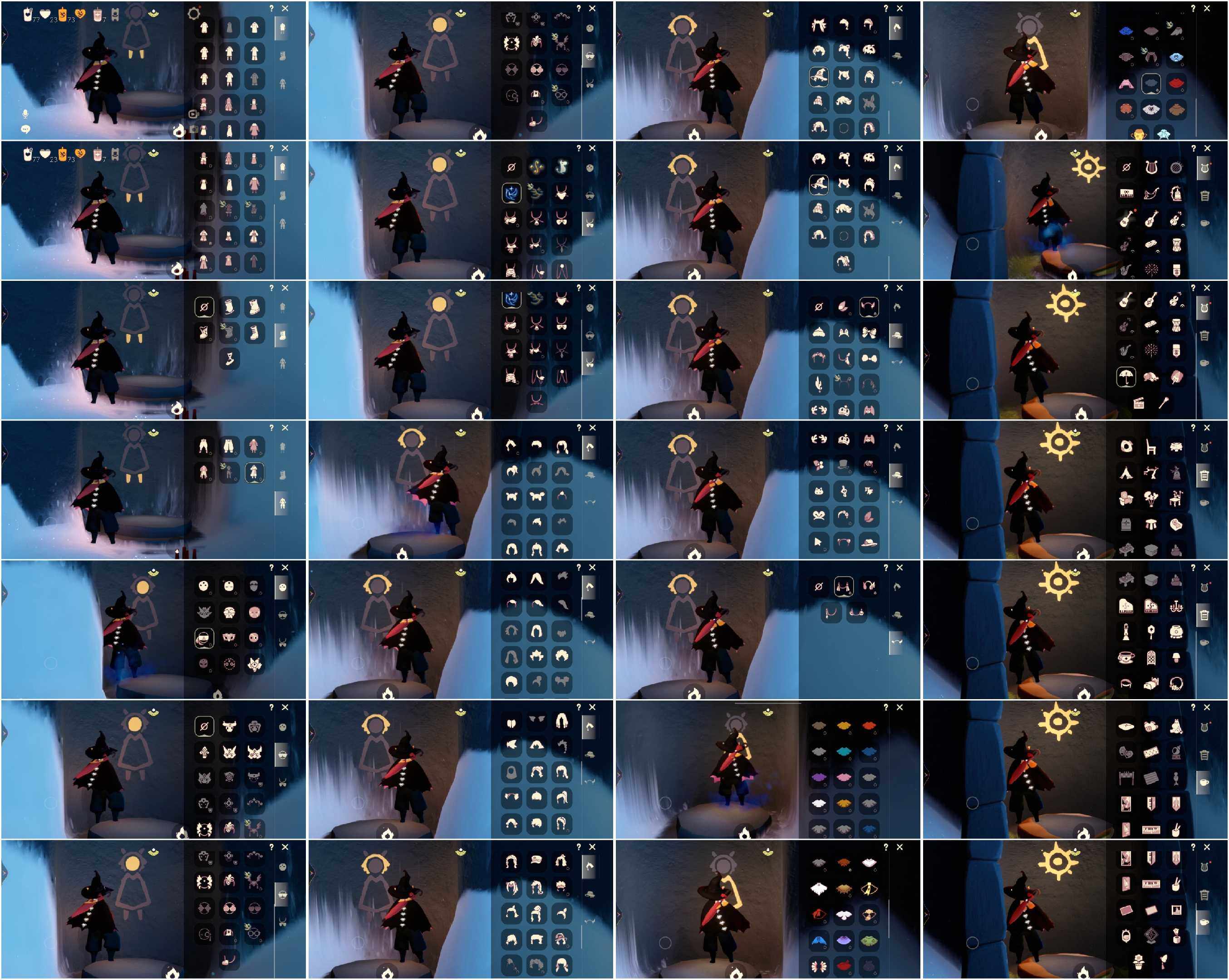 光遇账号vivo渠道服HT0830 vivo   【毕业图】晨岛，雨林，霞谷 【毕业季】二重奏季，姆明季 【蜡烛】77 【爱心】23 【稀有礼包】彩虹武士裤，牛仔裤，火焰眼镜，巫师帽，玉兔发饰，小狗周年头饰，蓝色音乐会，