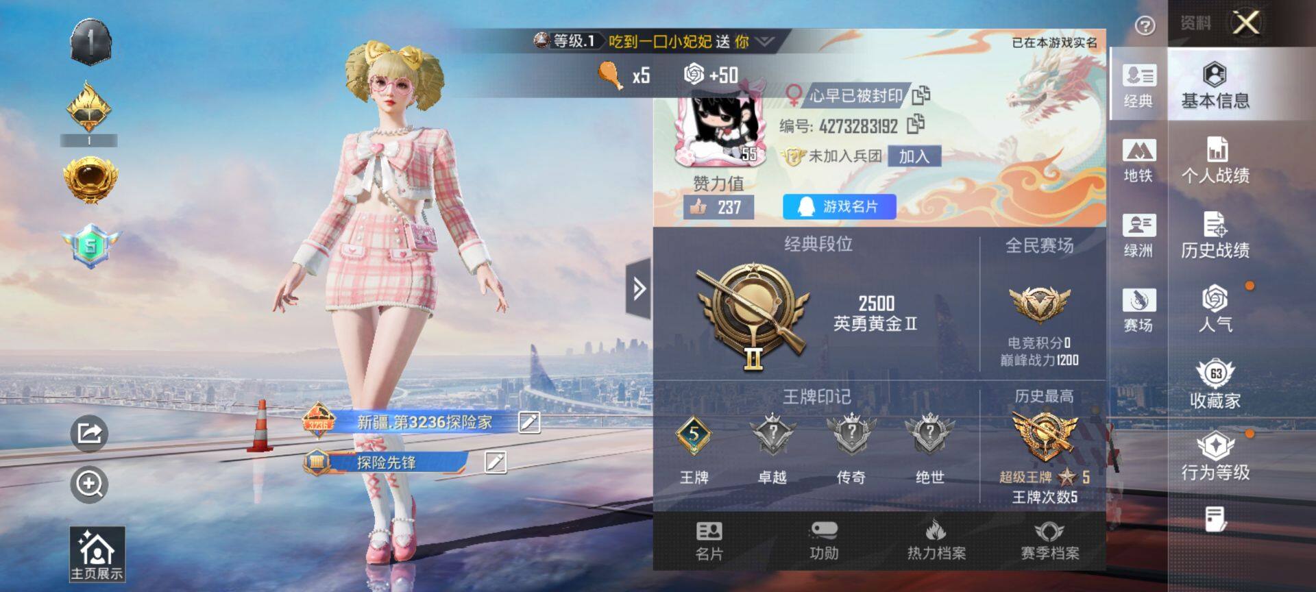 HPCMW3436062和平精英账号详情图3 HPCMW3436062和平精英账号详情图3