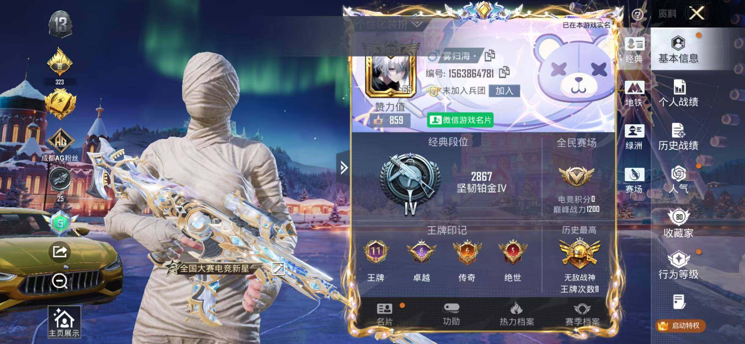 HPLE3446927和平精英账号详情图8