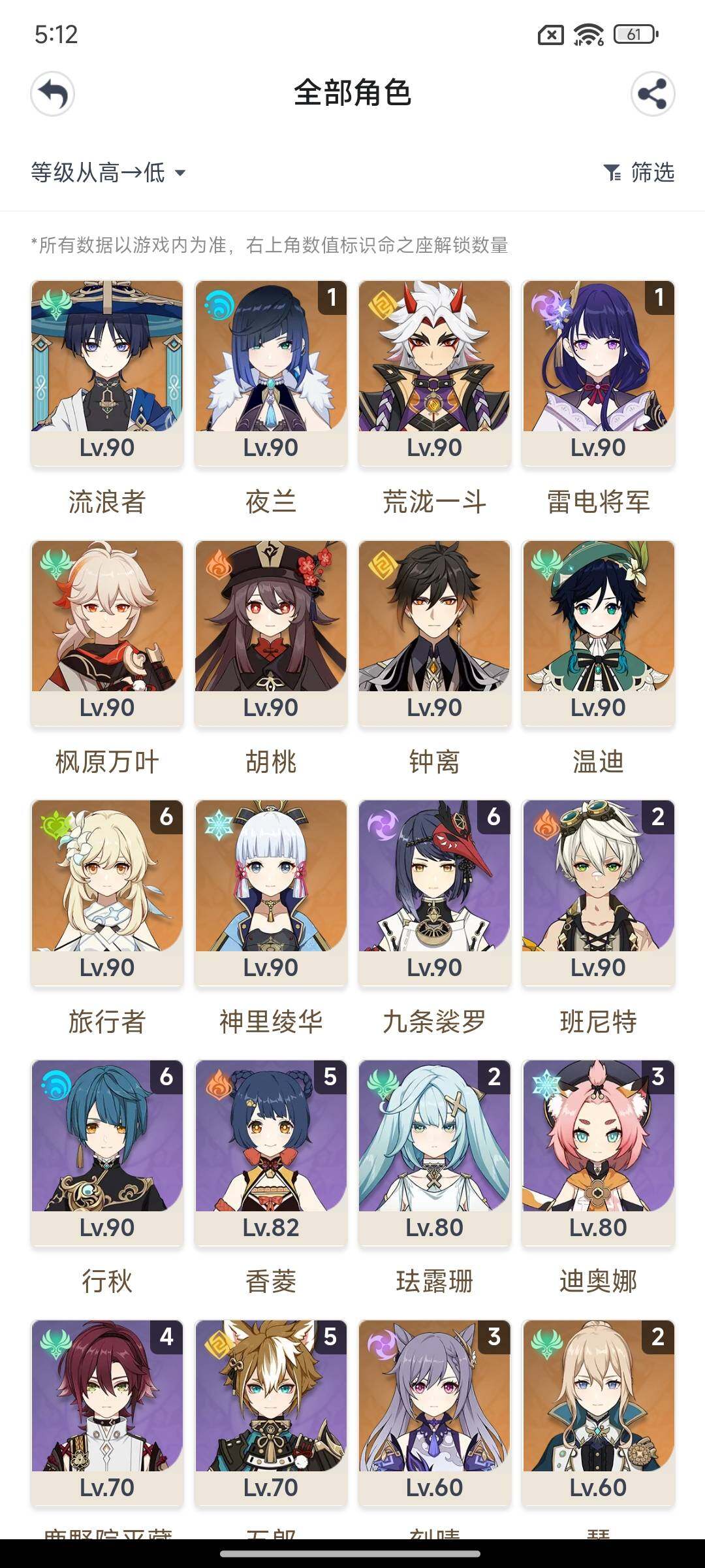 YSEY316481原神账号详情图4 YSEY316481原神账号详情图4