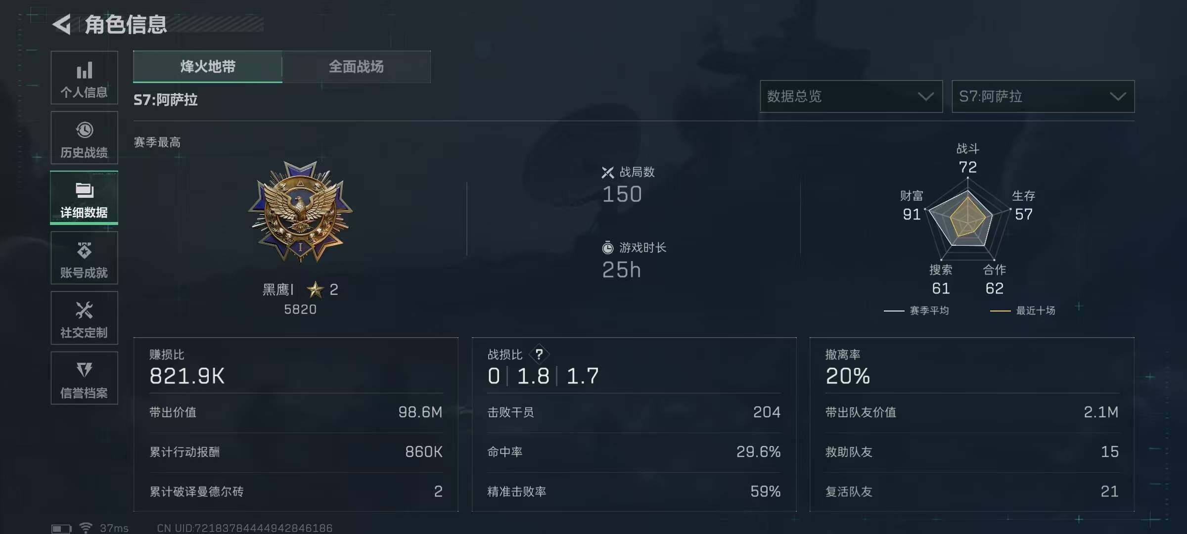 SJZQM391880三角洲行动账号详情图8