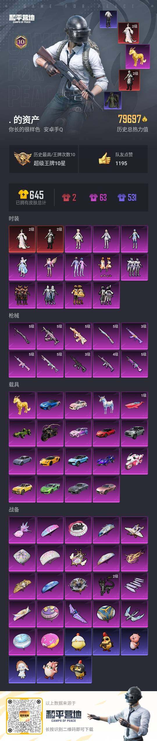 HPLE3440717和平精英账号详情图2