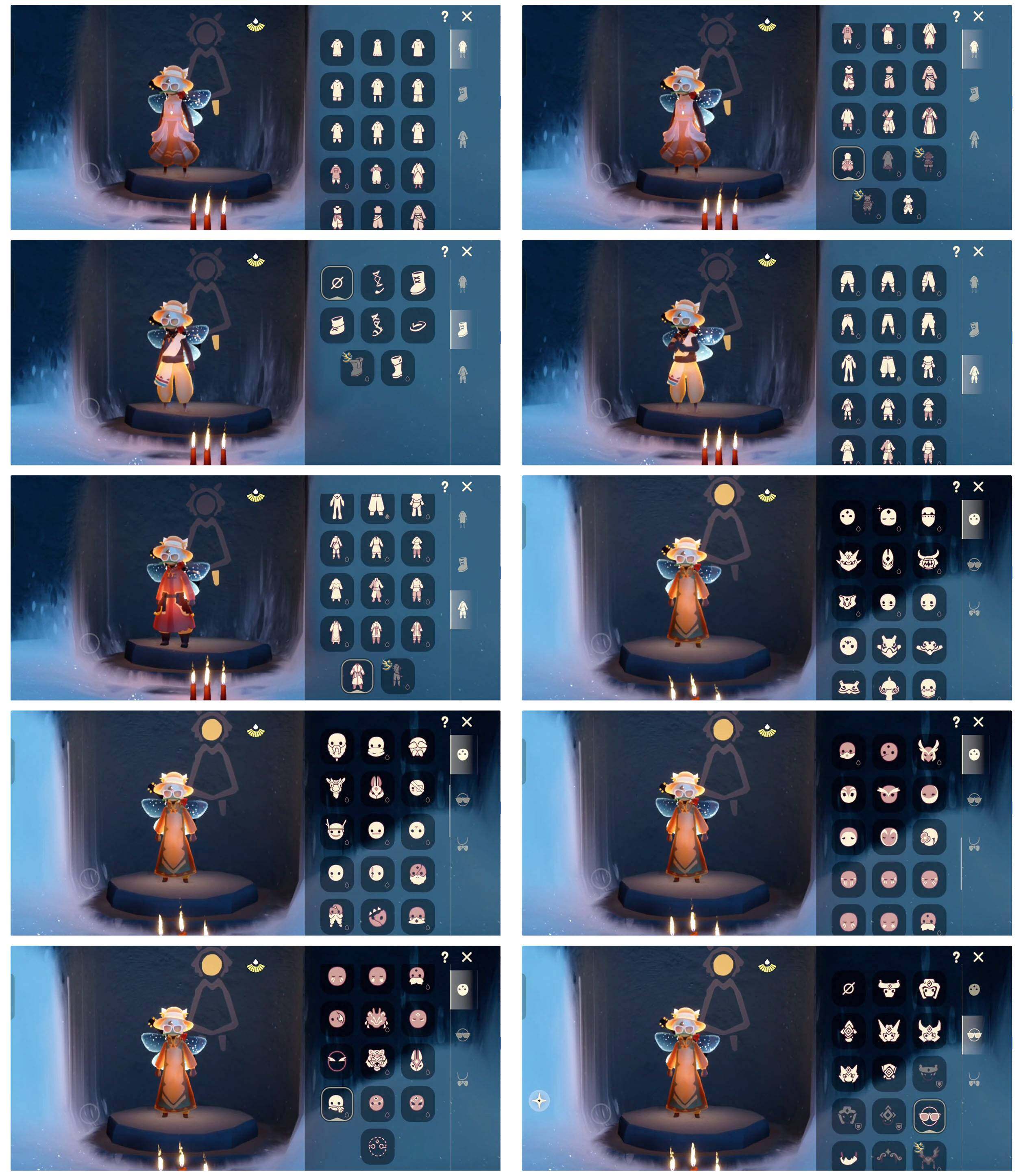 光遇账号安卓官服8季9翼1.20可换绑白枭蝙蝠套巫师帽蛛网斗篷绊爱圣诞鹿角透明蝶翼武士裤大铁头鲲灯绿丝带详情看图，价格可刀
资源：蜡烛  106  爱心 102   红烛  10 翼9
已毕业地图：全图毕业
毕业季