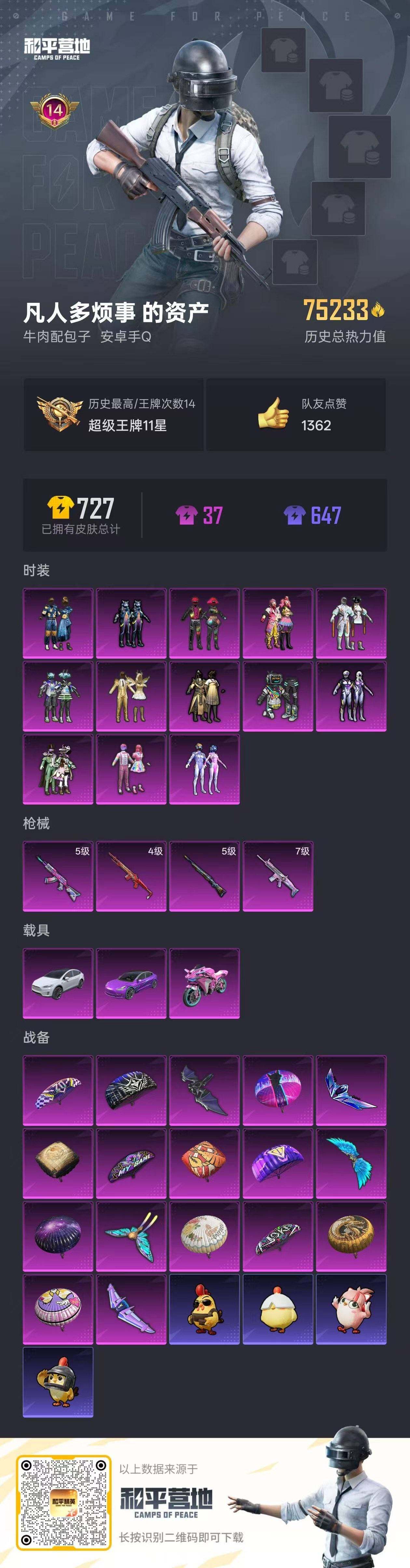 HPLX3440574和平精英账号详情图3