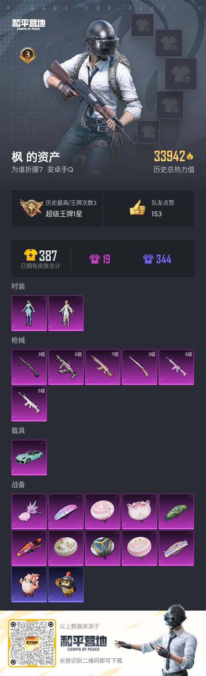 HPLX3444039和平精英账号详情图4