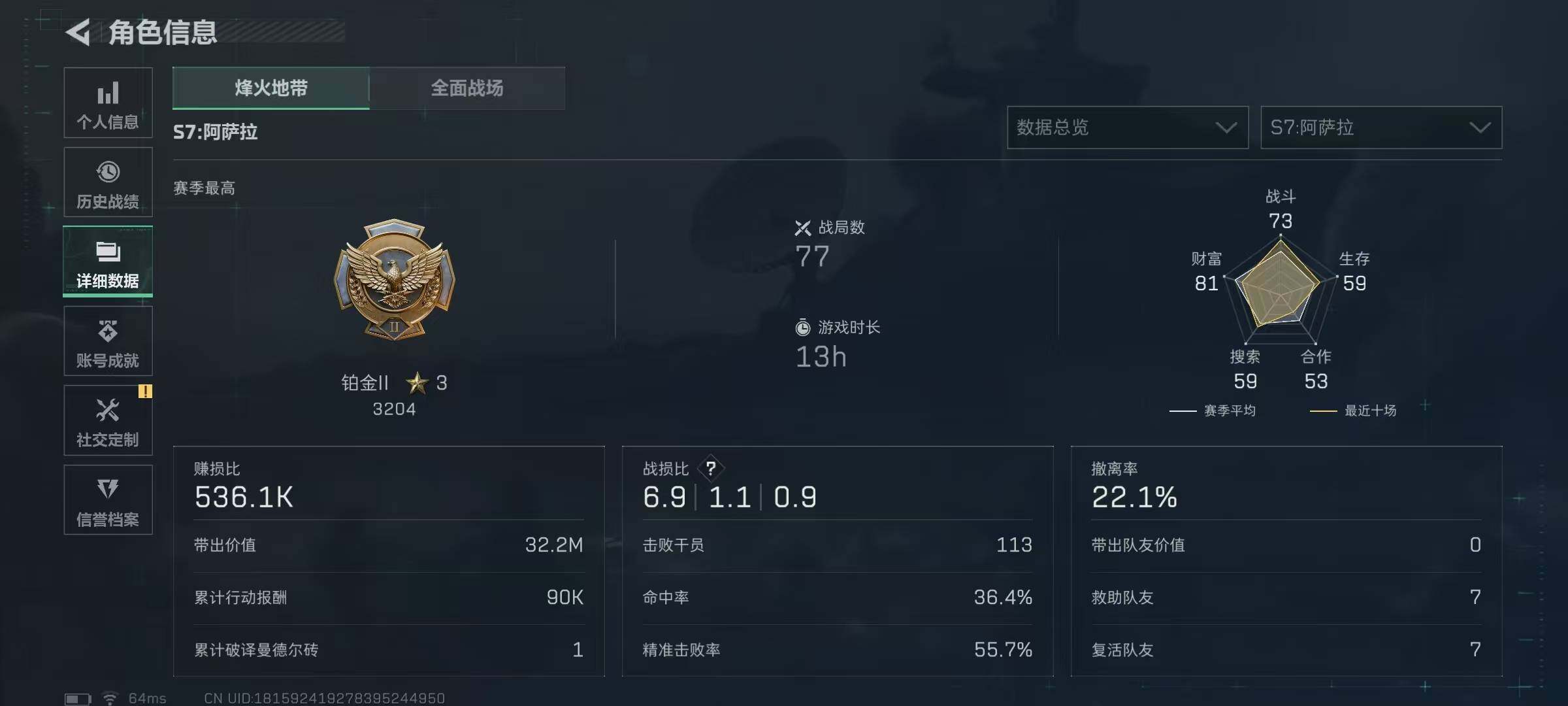 SJZQM396860三角洲行动账号详情图6