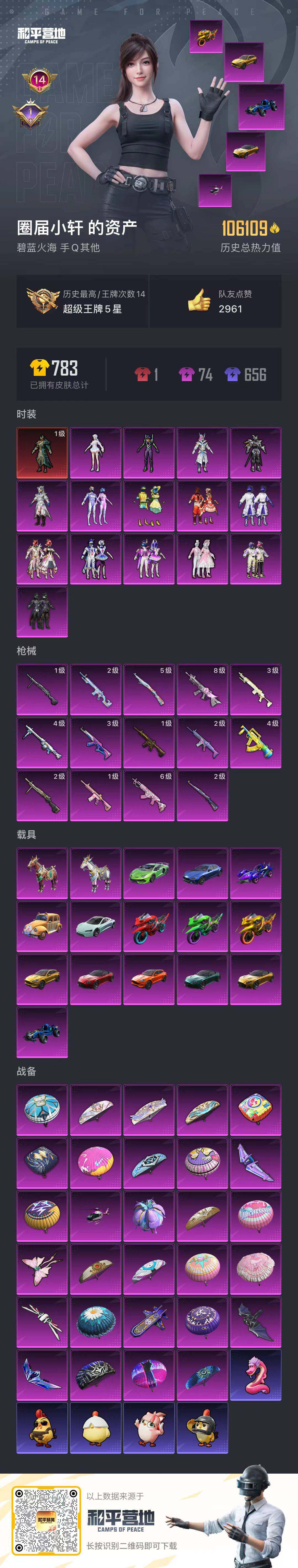 HPLFY3444157和平精英账号详情图6