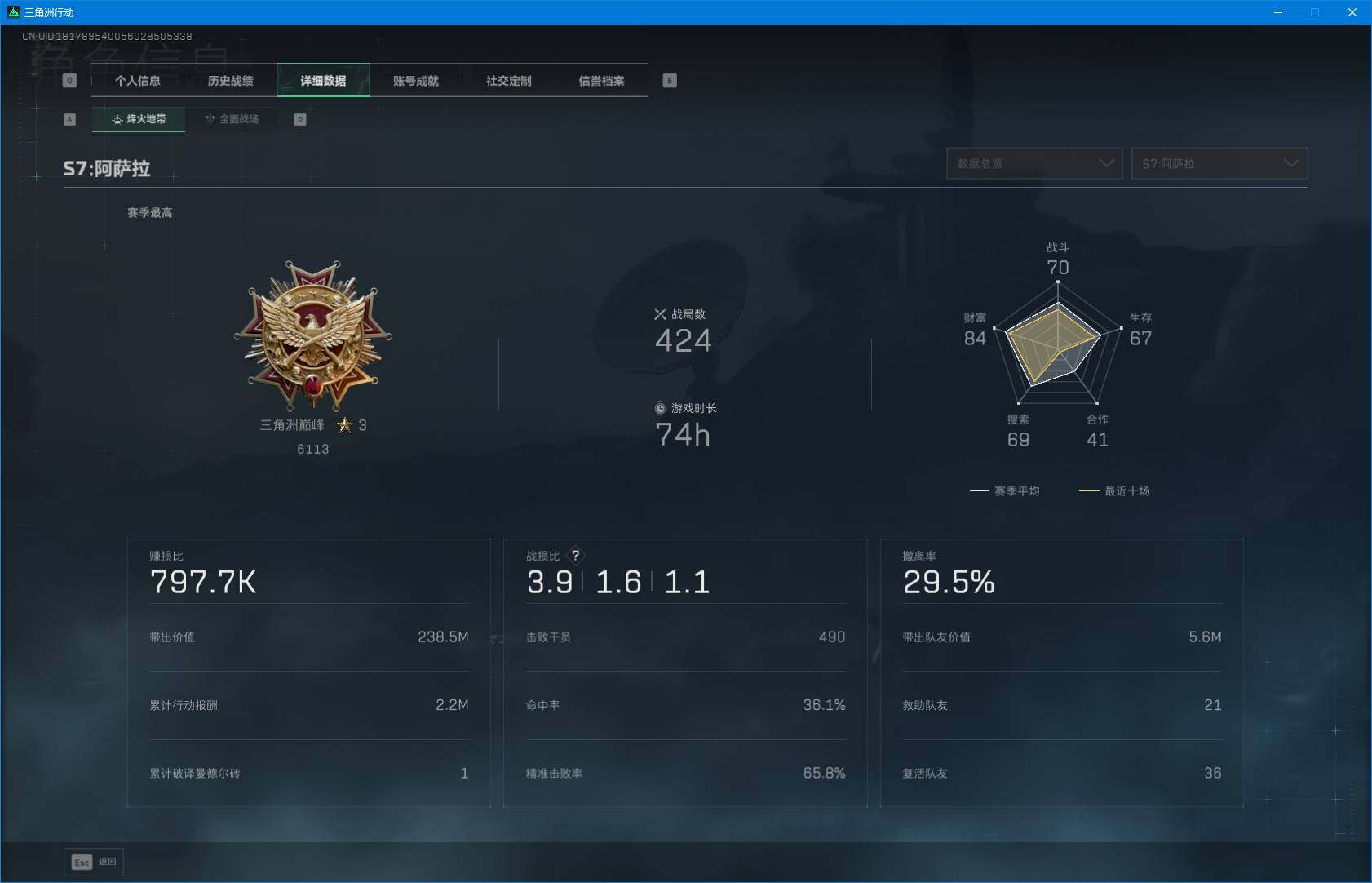 SJZEY397320三角洲行动账号详情图4