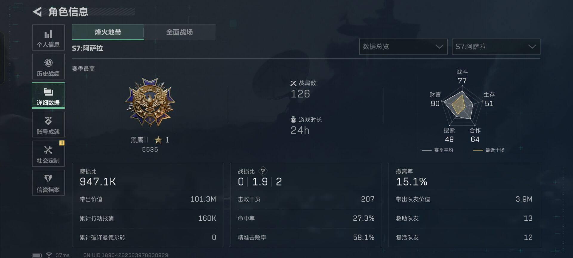 SJZQM397677三角洲行动账号详情图4