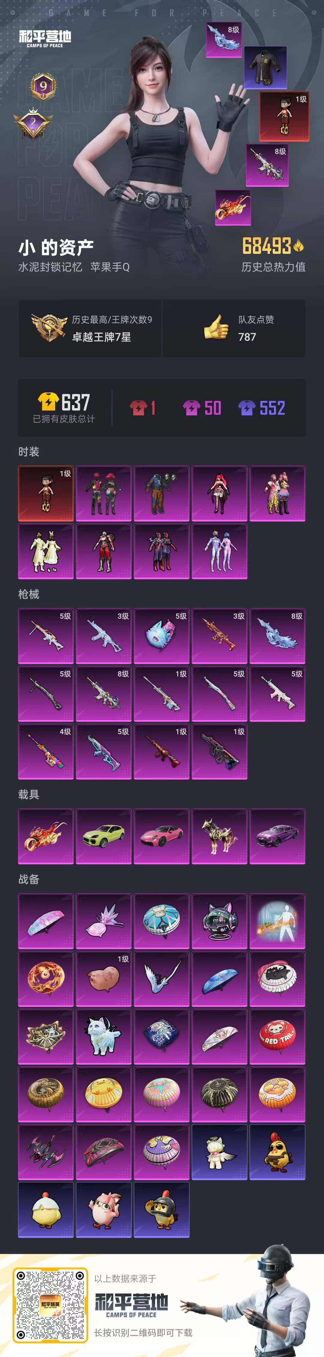 HPLFY3446214和平精英账号详情图5