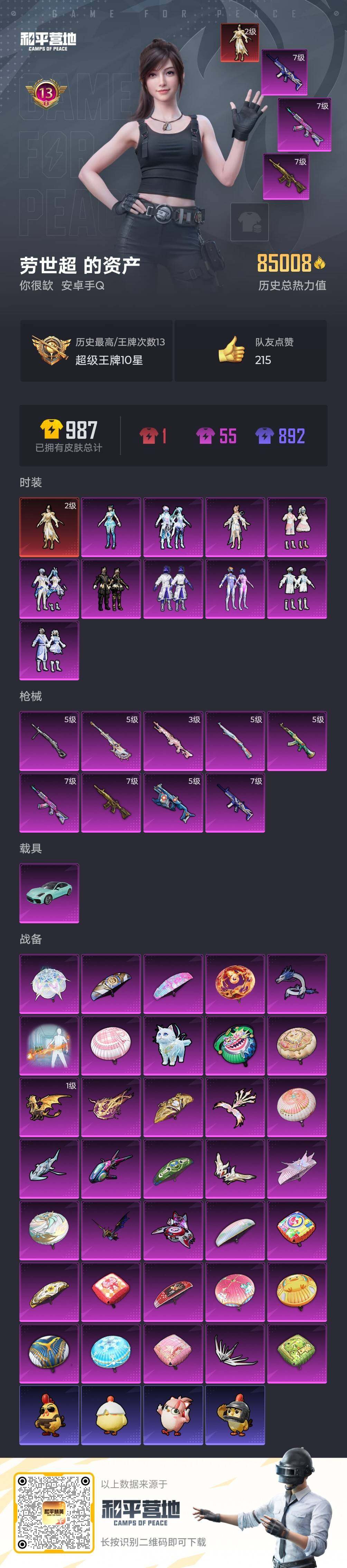 HPLE3447598和平精英账号详情图6