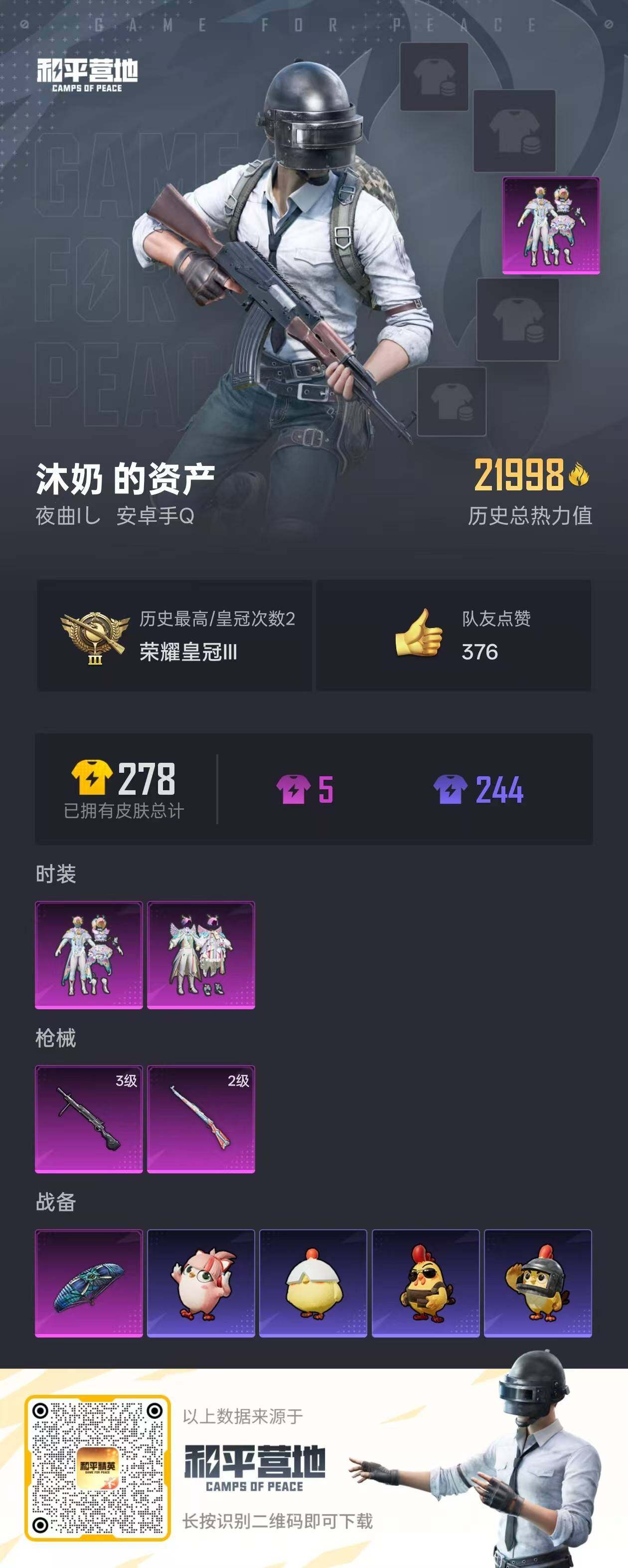 HPLX3447587和平精英账号详情图3