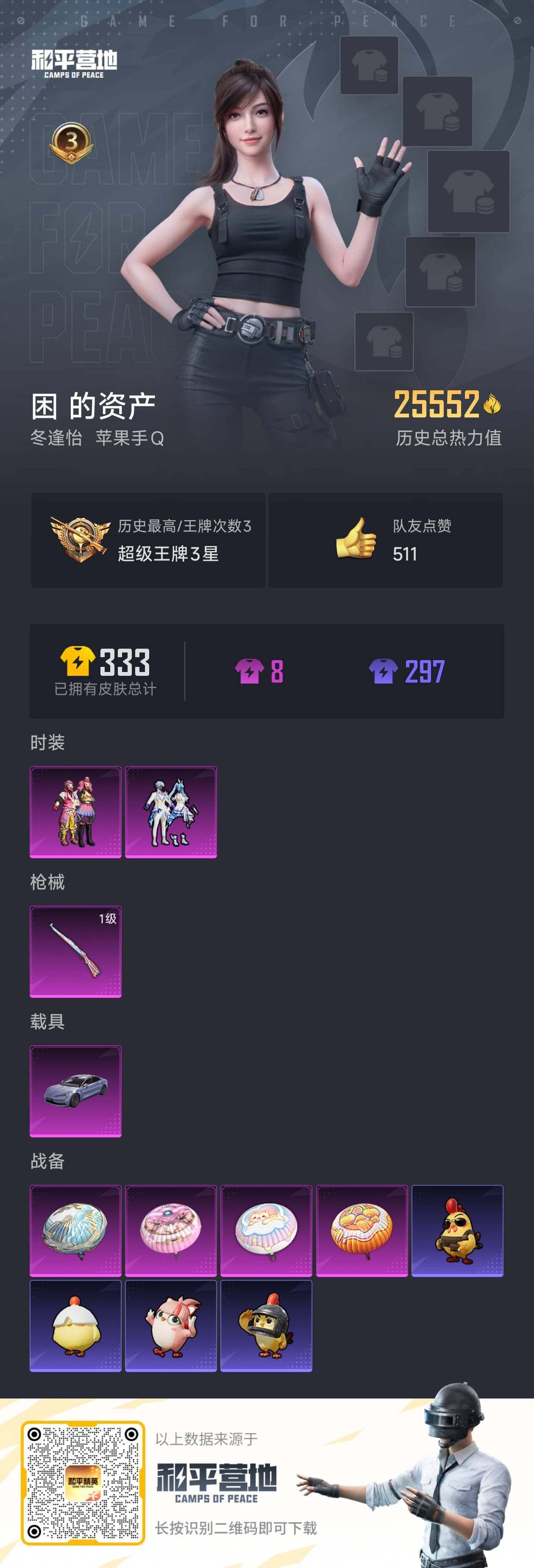 HPLX3447573和平精英账号详情图5