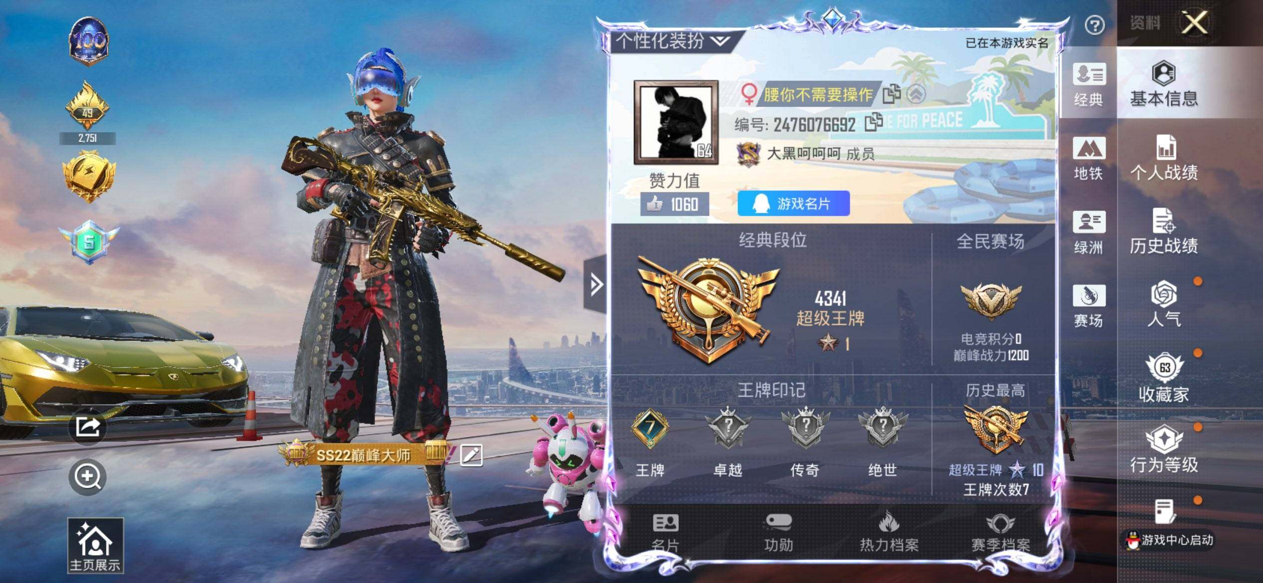 HPCMW3447448和平精英账号详情图2