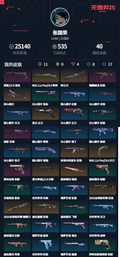 WWQLXY332566无畏契约账号详情图2