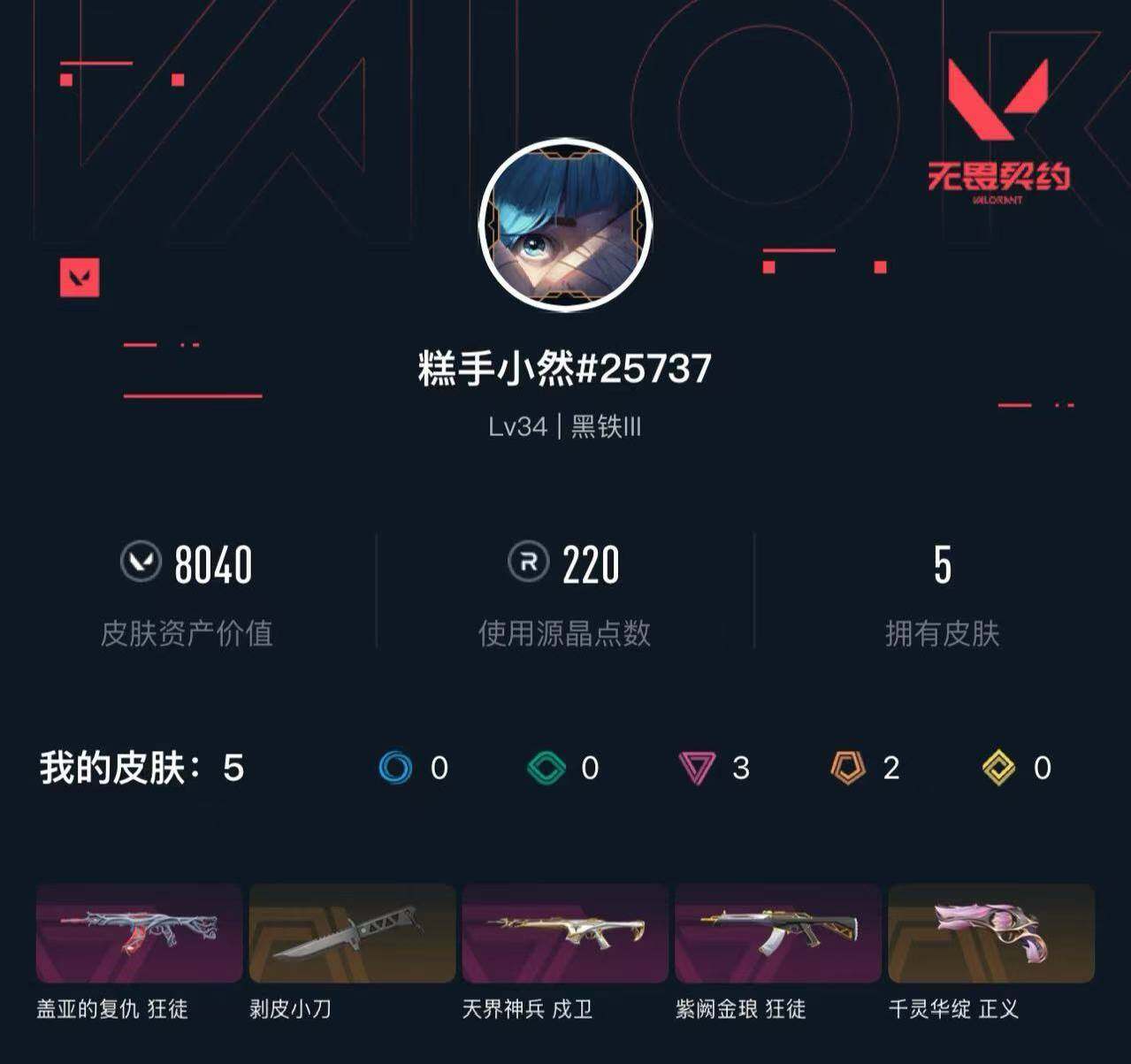 WWQXL332567无畏契约账号详情图3