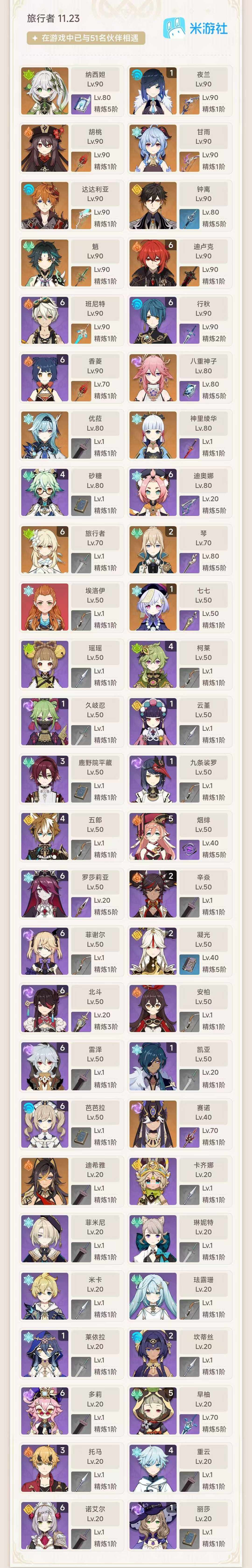 YSEY317014原神账号详情图3 YSEY317014原神账号详情图3