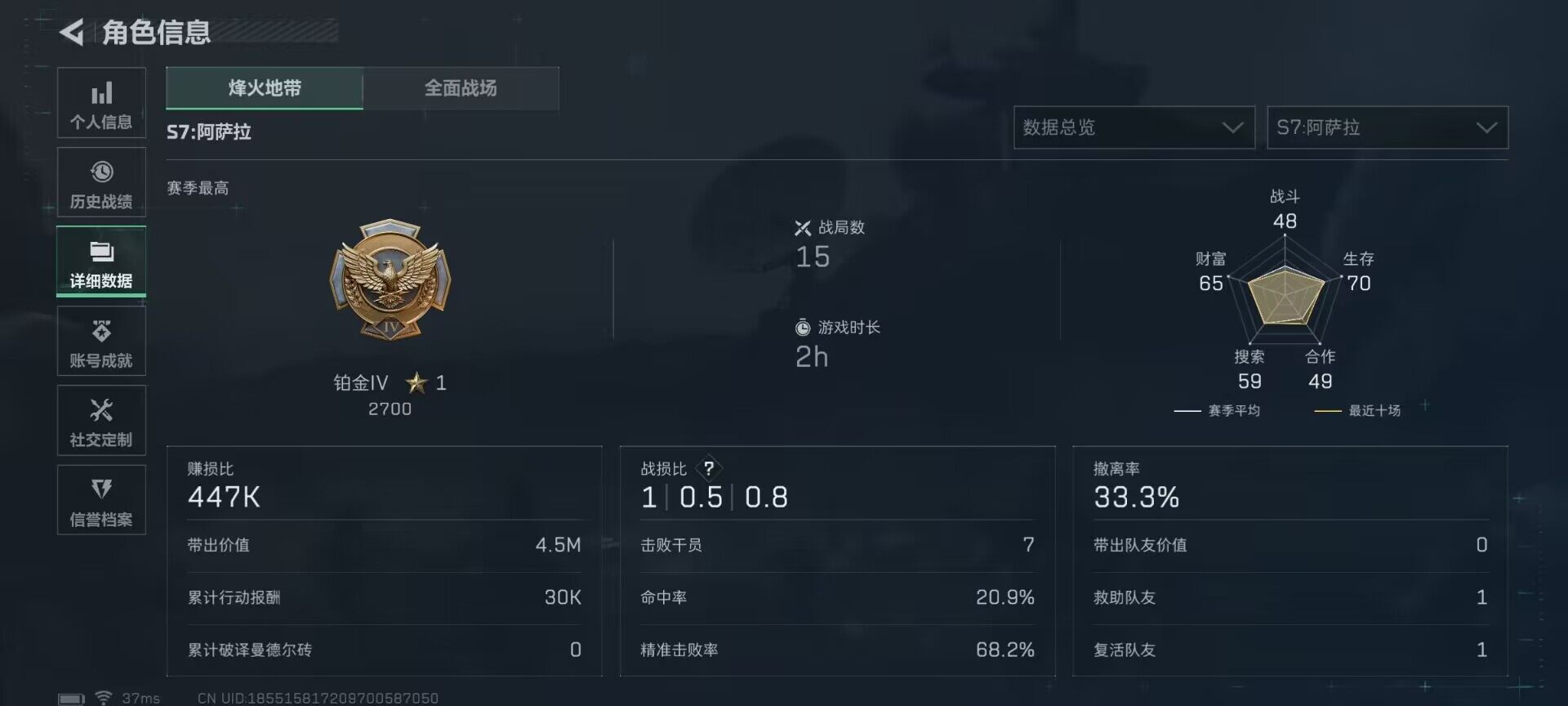 SJZQM3100445三角洲行动账号详情图7