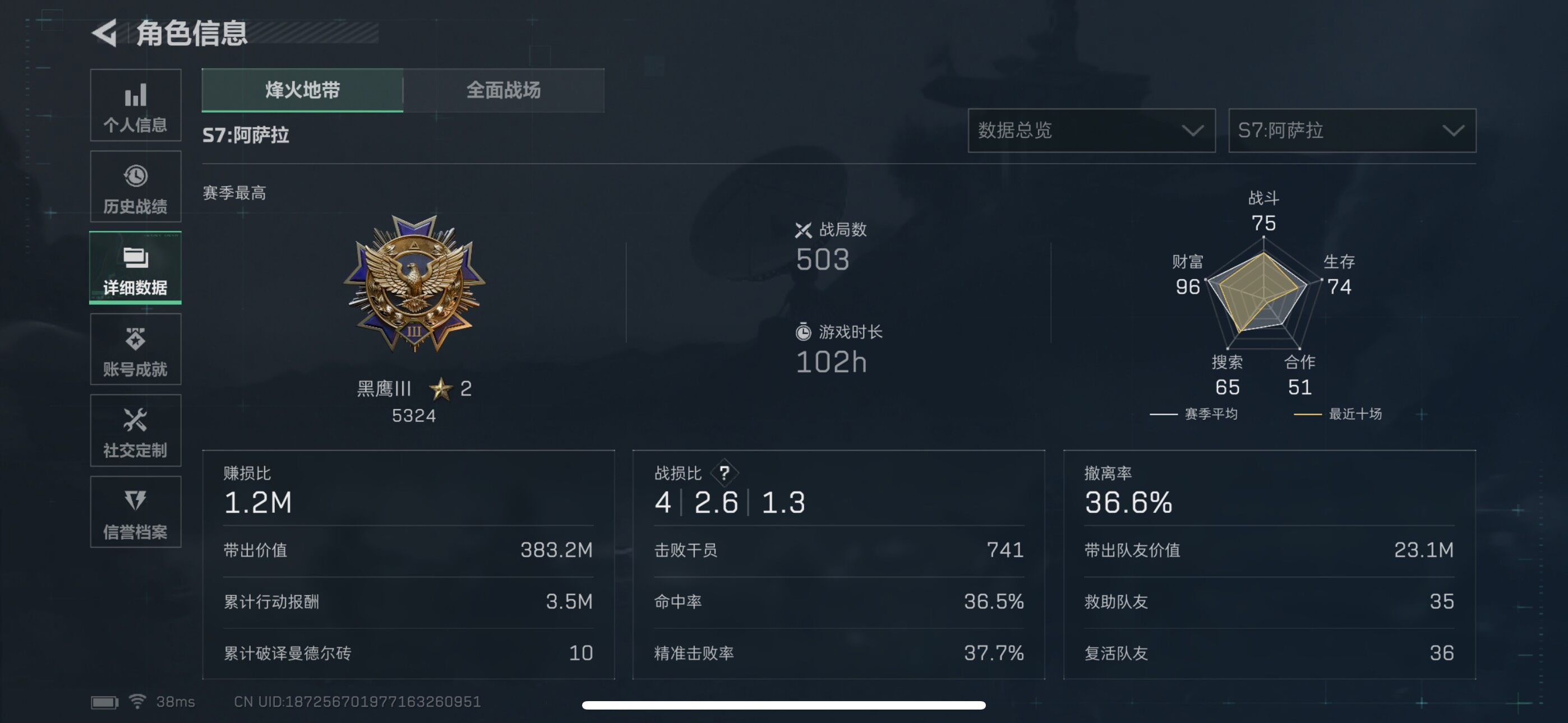 SJZQM3100663三角洲行动账号详情图6