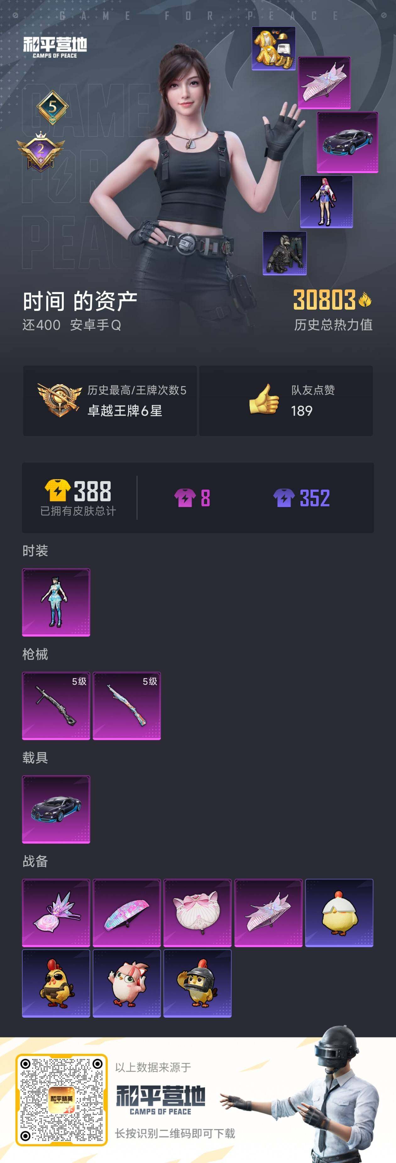 HPLE3453227和平精英账号详情图5