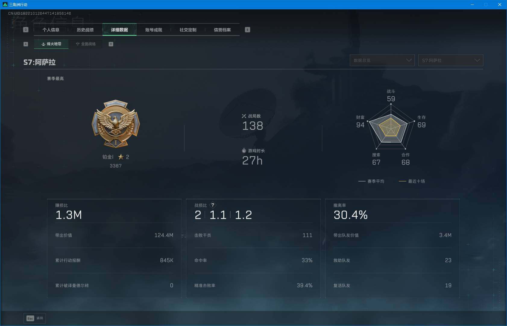 SJZEY3100932三角洲行动账号详情图5