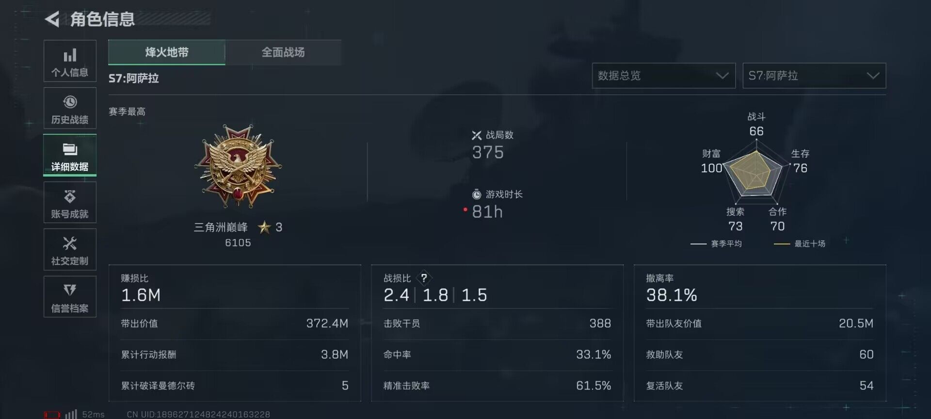 SJZEY3101845三角洲行动账号详情图14