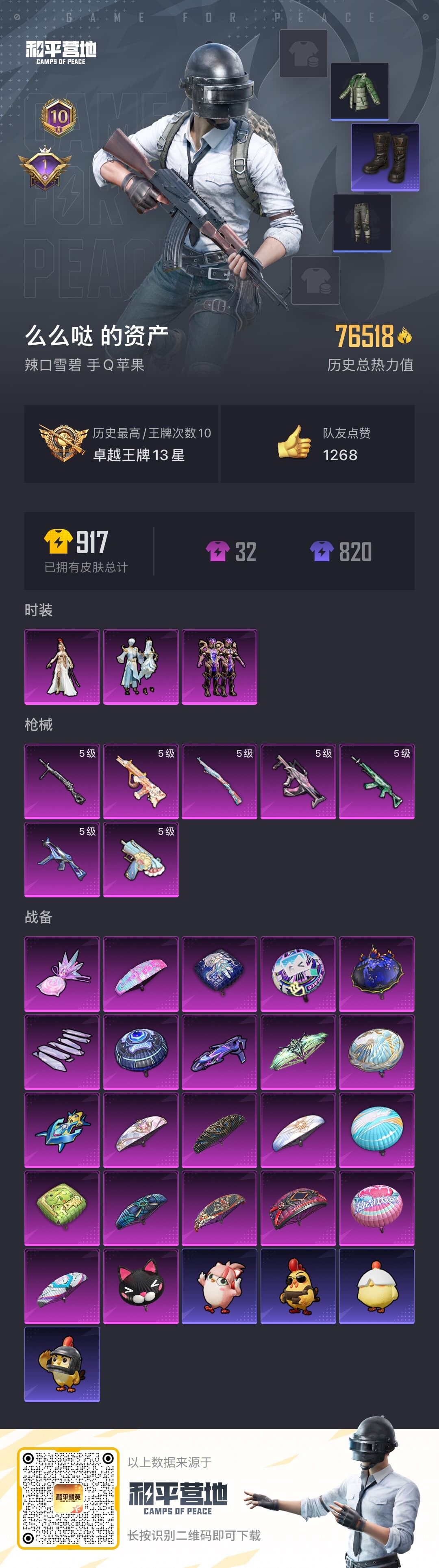 HPLX3454528和平精英账号详情图6