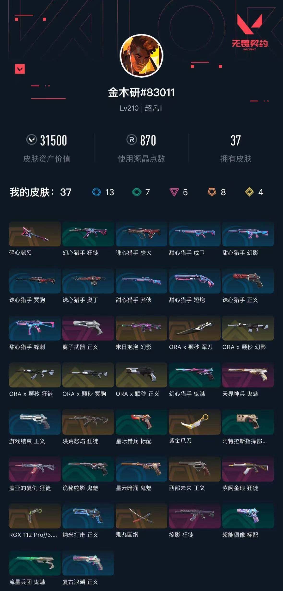 WWQXL333213无畏契约账号详情图4 WWQXL333213无畏契约账号详情图4