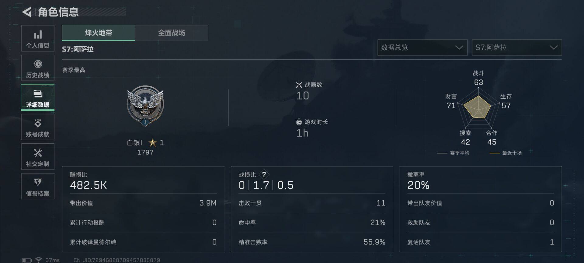 SJZEY3102866三角洲行动账号详情图5