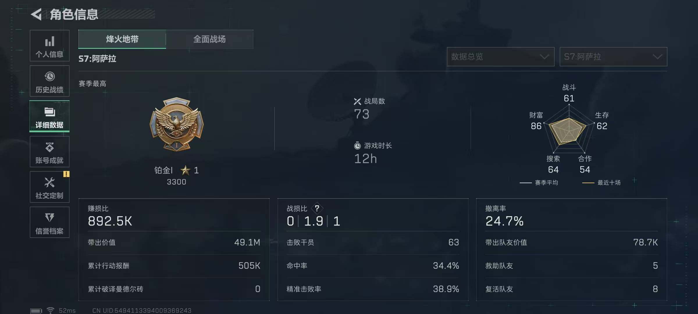 SJZQM3104233三角洲行动账号详情图5