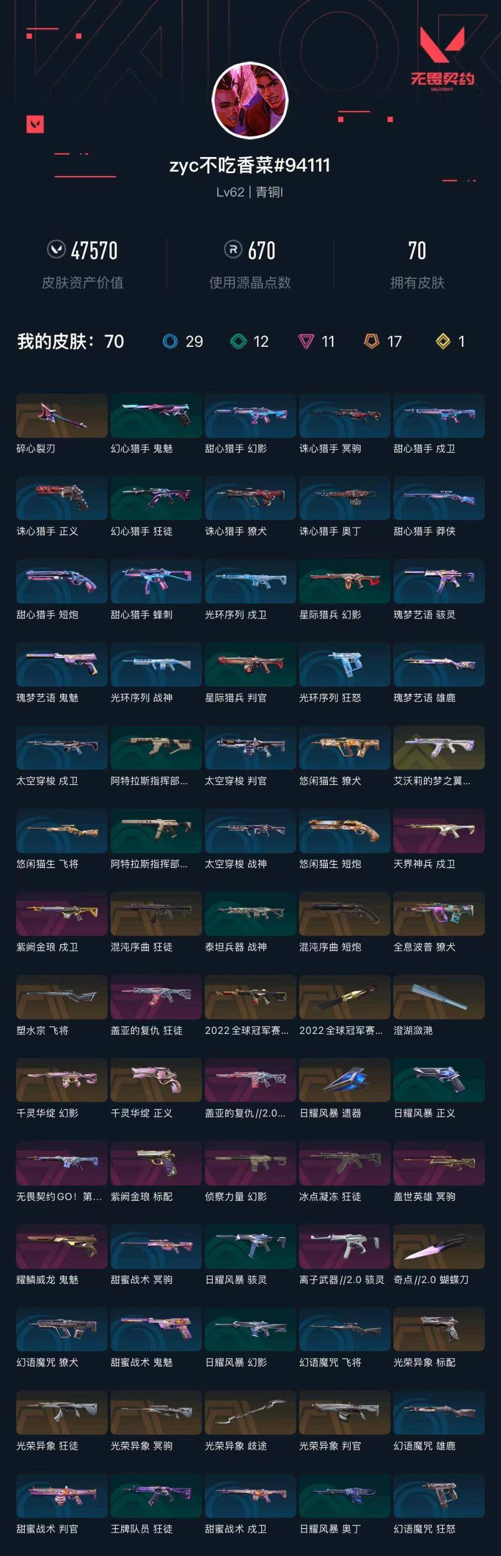 WWQXL40054无畏契约账号详情图4