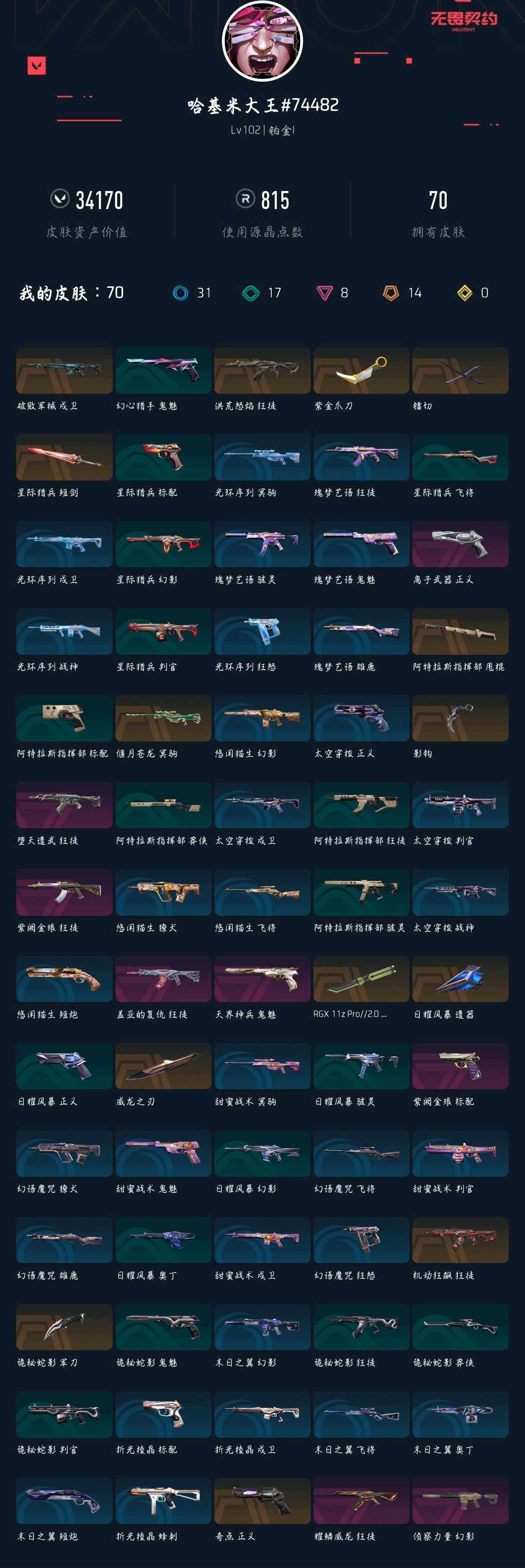 WWQXL40164无畏契约账号详情图4