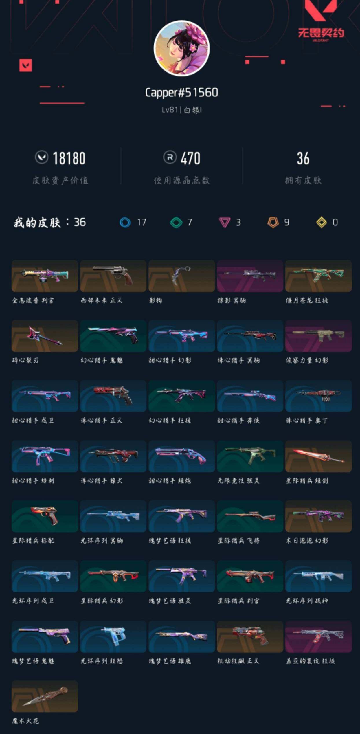 WWQXL40227无畏契约账号详情图3