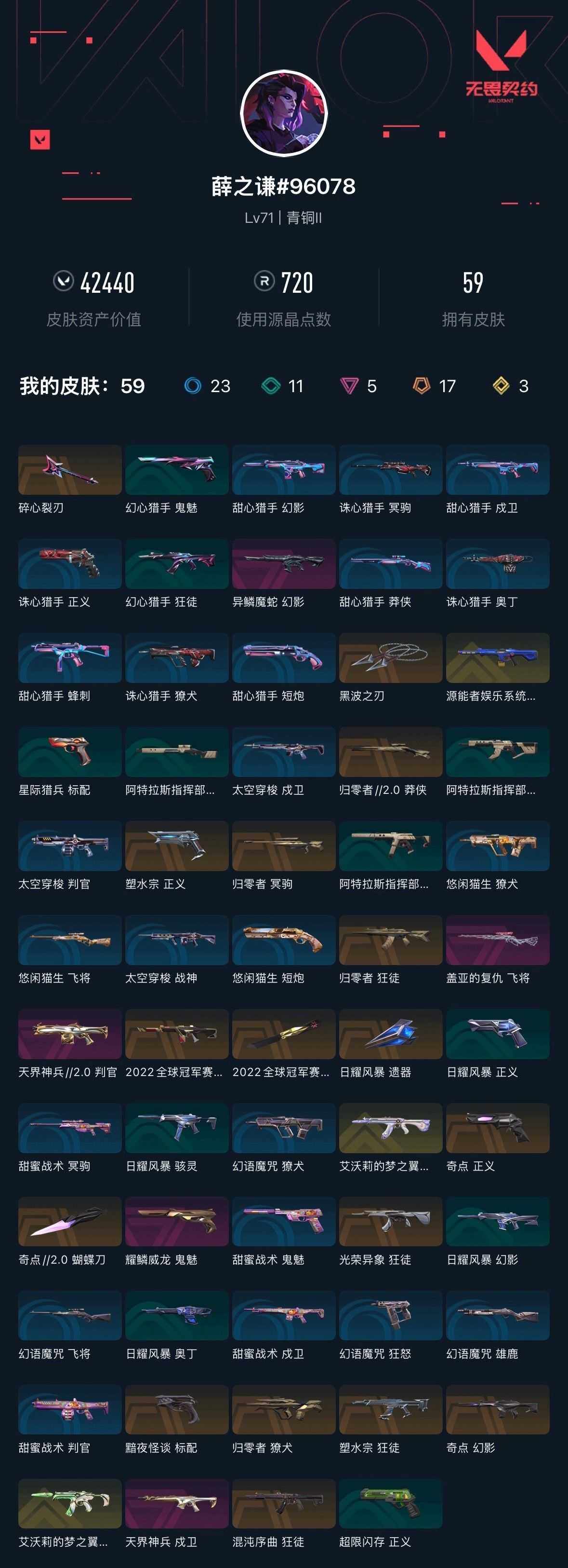 WWQXL40408无畏契约账号详情图3 WWQXL40408无畏契约账号详情图3