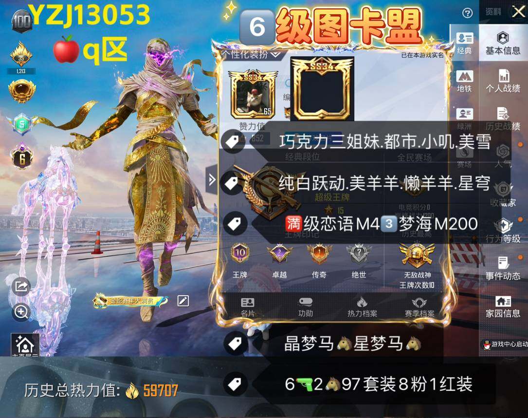 和平精英账号苹果QQ2载具-97套装-131枪皮-可二次-苹果Q-1红装2稀有2载具8粉装6特效枪【极品神装素材号 ss