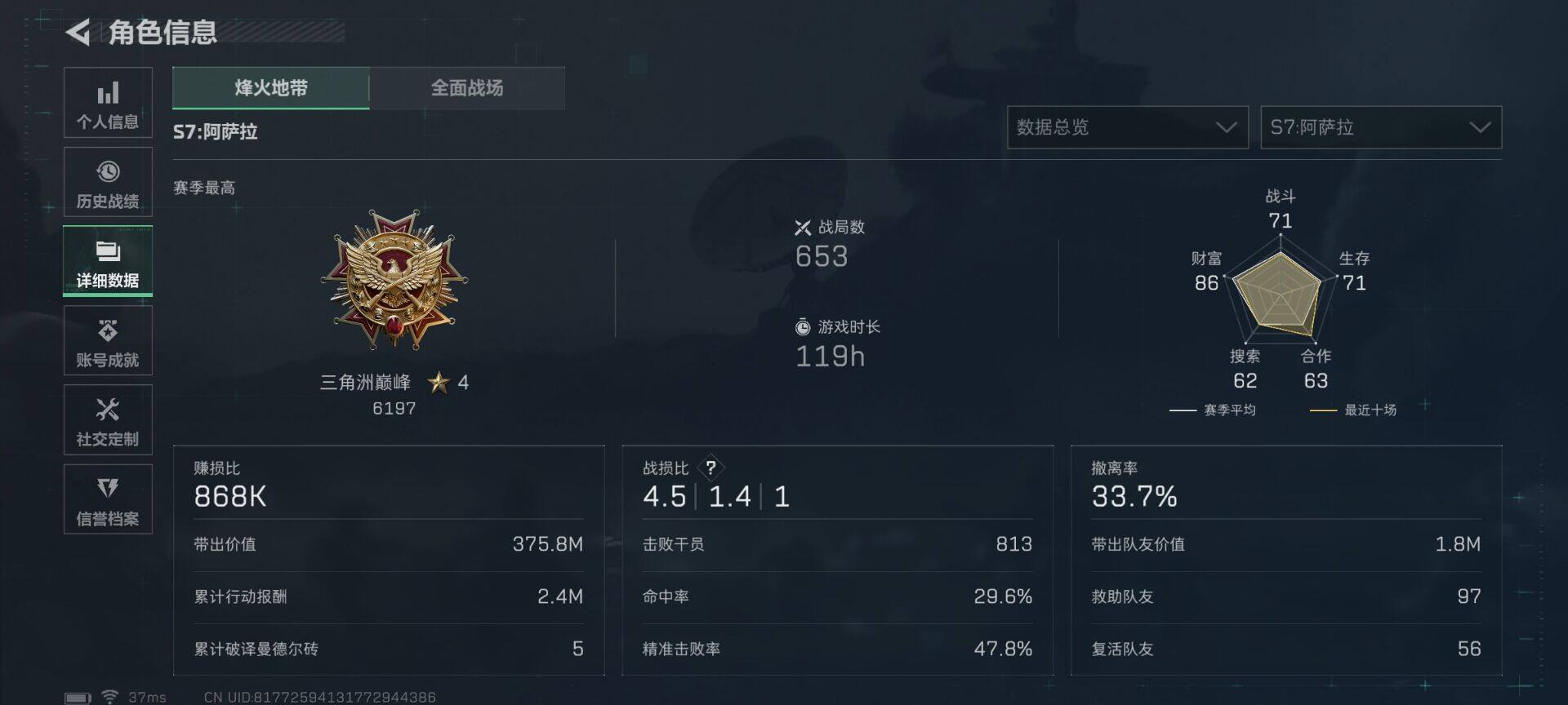 SJZQM42303三角洲行动账号详情图6 SJZQM42303三角洲行动账号详情图6