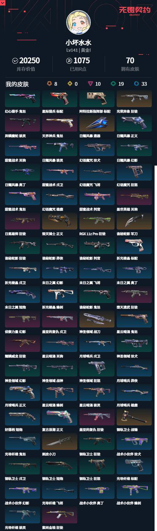 WWQLXY41301无畏契约账号详情图2