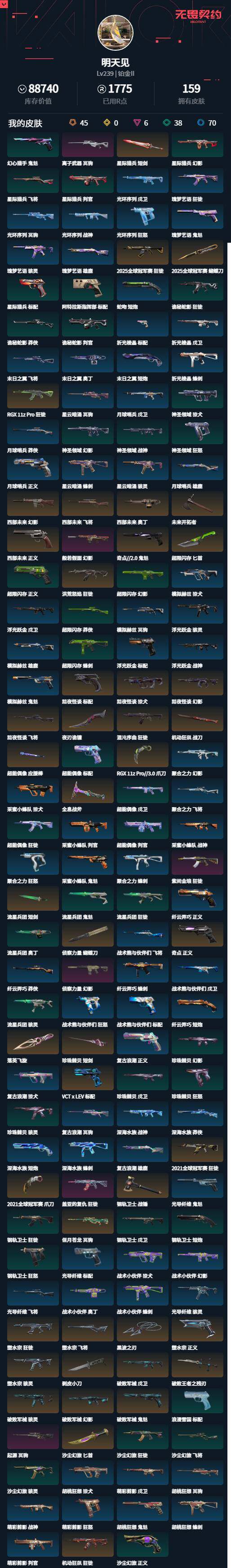 WWQLXY41313无畏契约账号详情图2 WWQLXY41313无畏契约账号详情图2