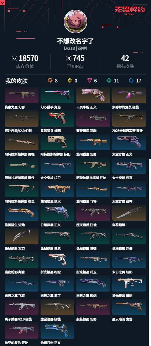 WWQLXY41318无畏契约账号详情图2