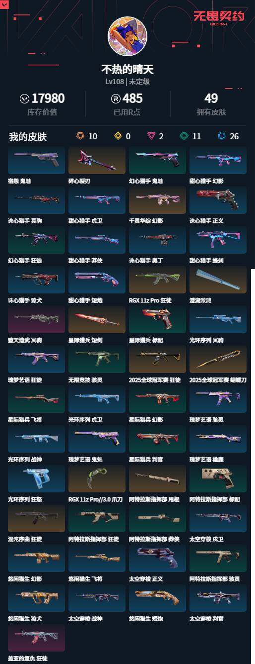 WWQLXY42051无畏契约账号详情图2