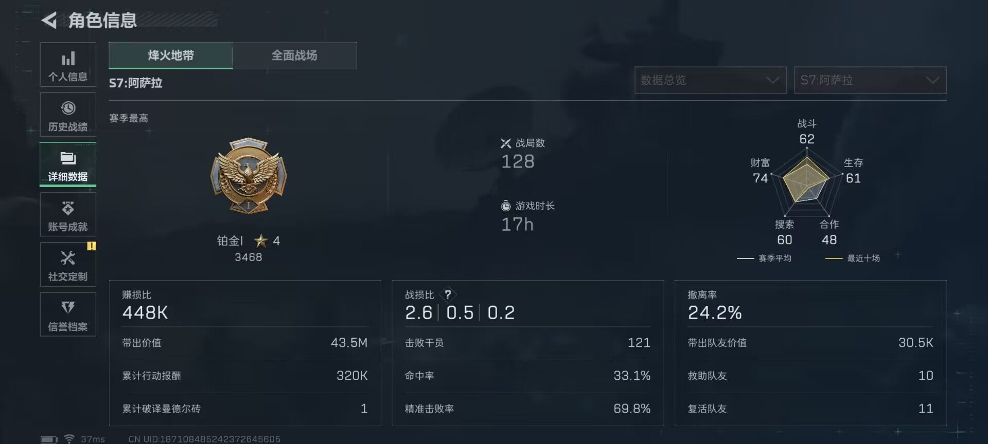 SJZEY46052三角洲行动账号详情图17